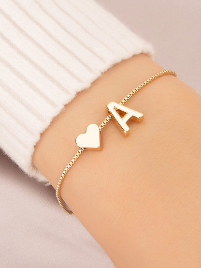 1pc Simple Fashionable Heart Symbol Charm Bracelet