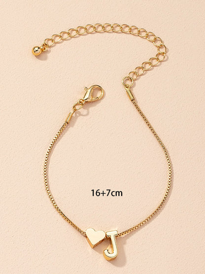 1pc Simple Fashionable Heart Symbol Charm Bracelet