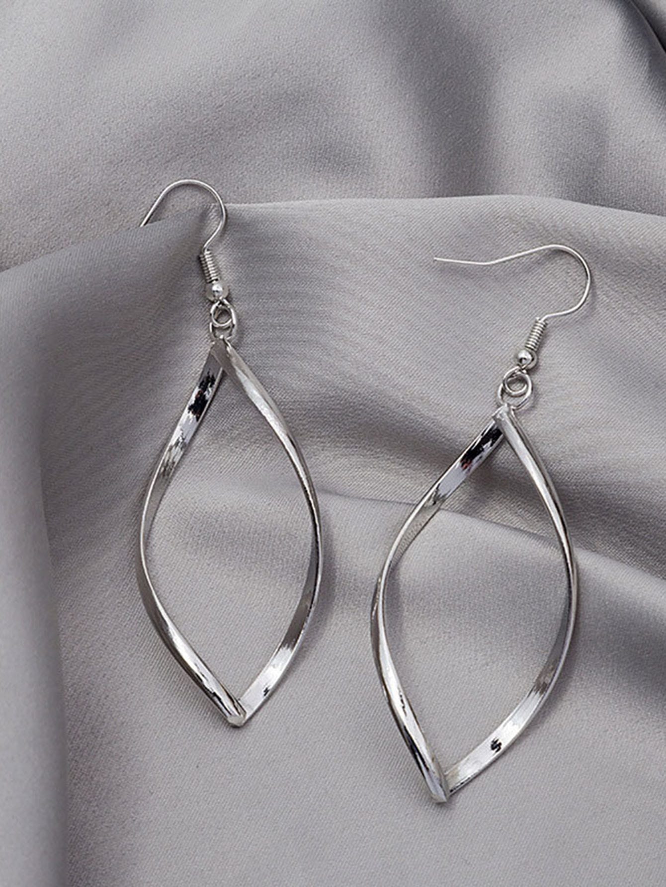 1pair Spiral & Bent Wave Curve Design Unique & Airy Earrings