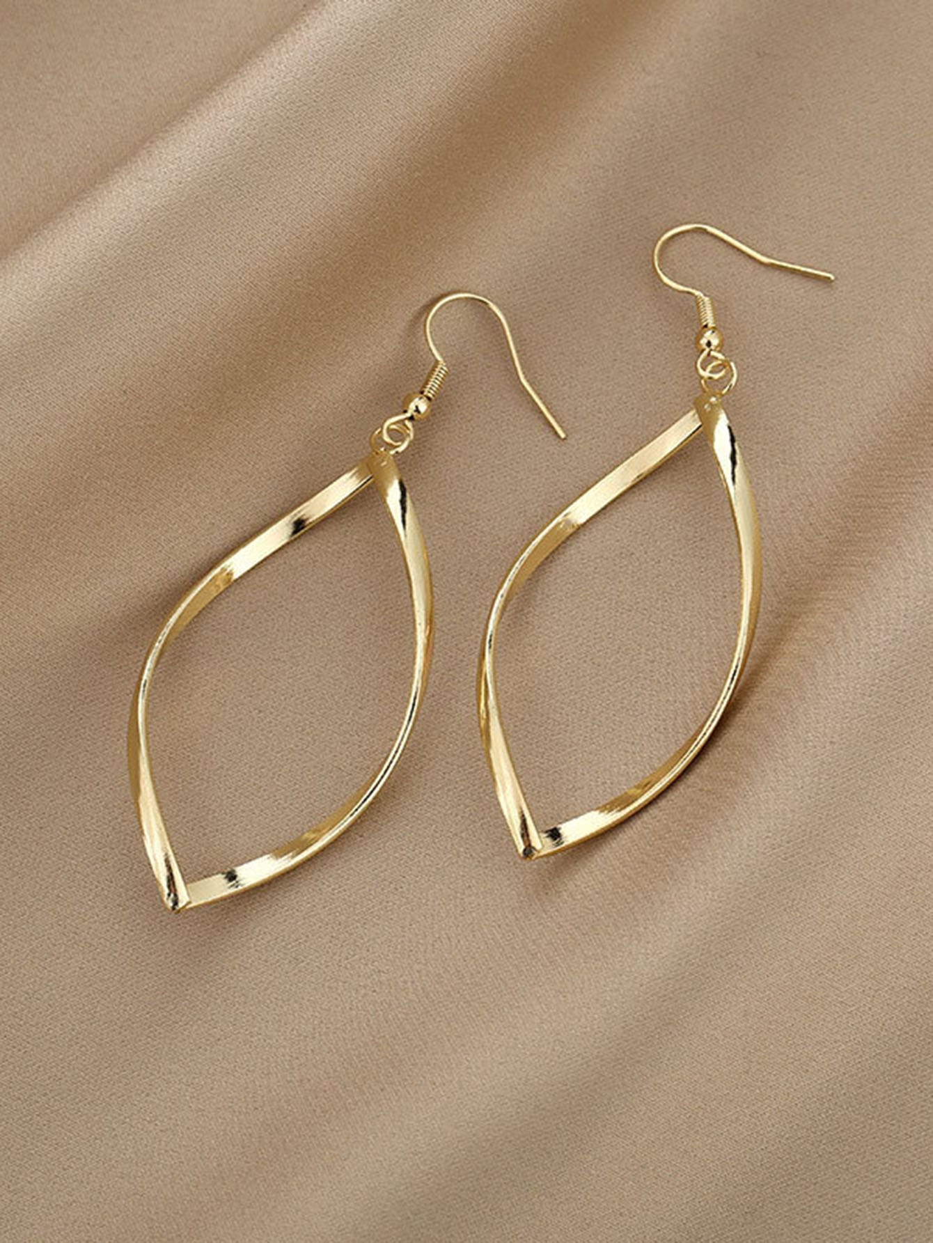 1pair Spiral & Bent Wave Curve Design Unique & Airy Earrings