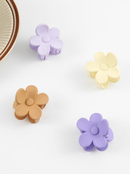 4pcs Women's Small Flower Shaped Hair Clips