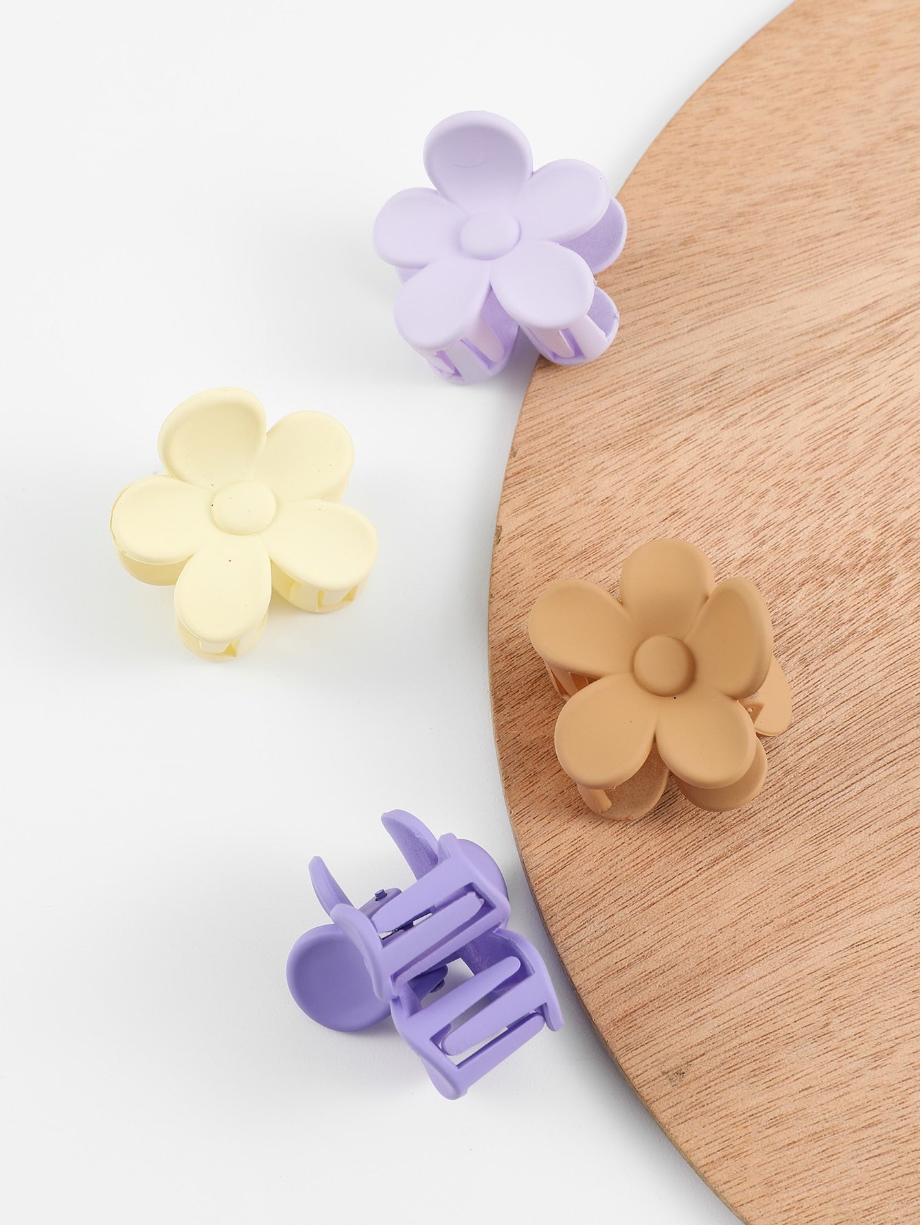 4pcs Women's Small Flower Shaped Hair Clips