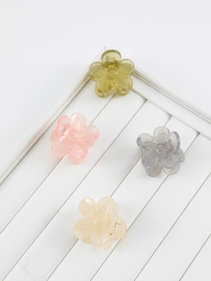 4pcs Women's Small Flower Shaped Hair Clips