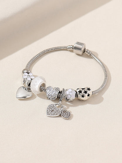 Y2K Heartthrob Rhinestone Charm Bracelet