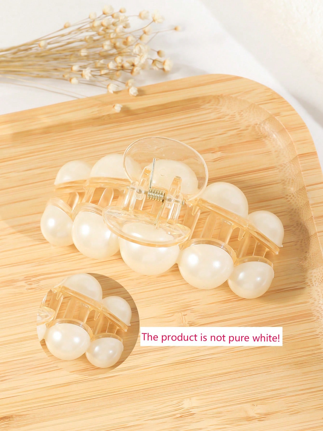 Faux Pearl Decor Hair Claw