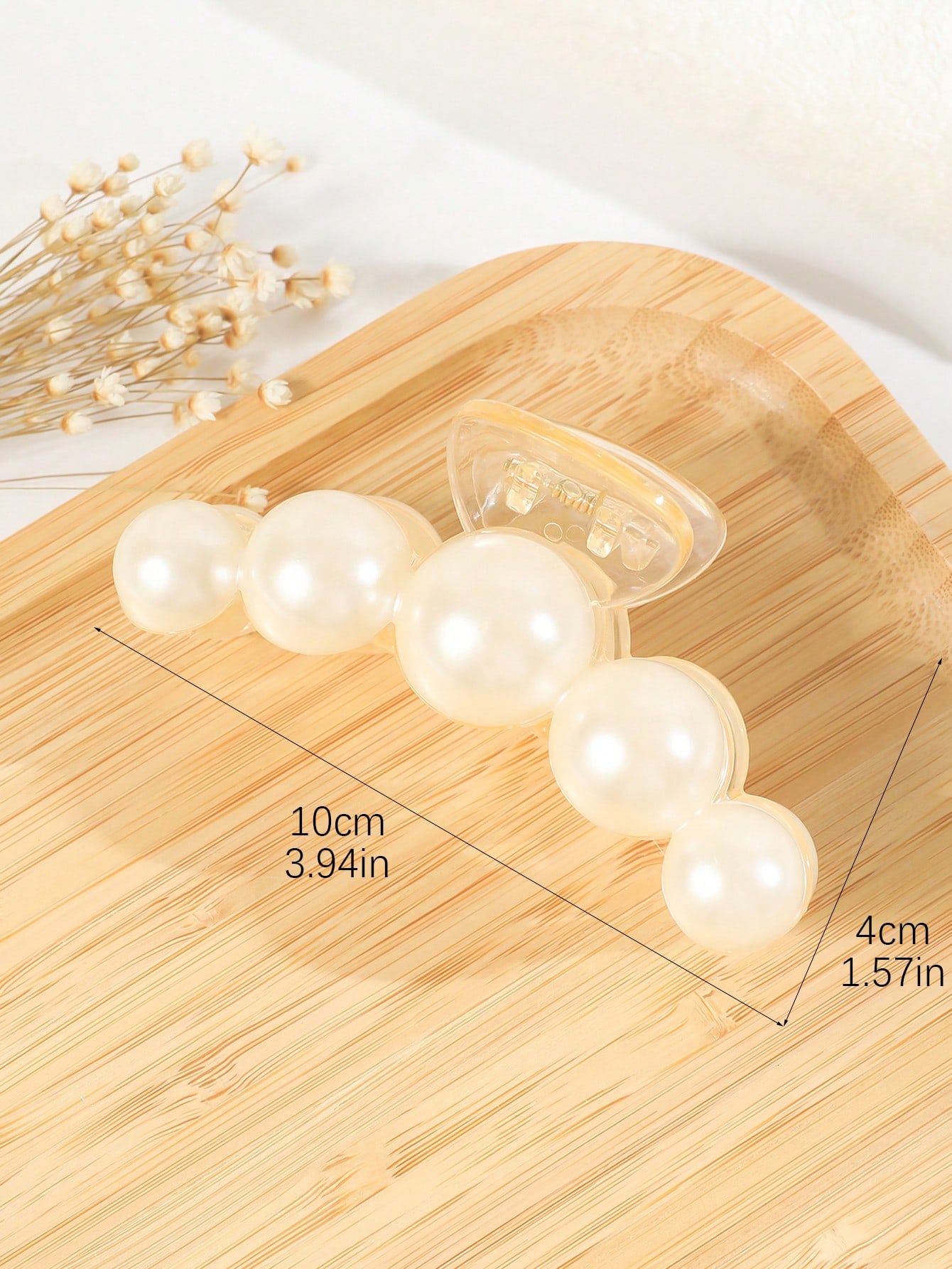 Faux Pearl Decor Hair Claw