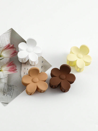 4pcs Women's Small Flower Shaped Hair Clips