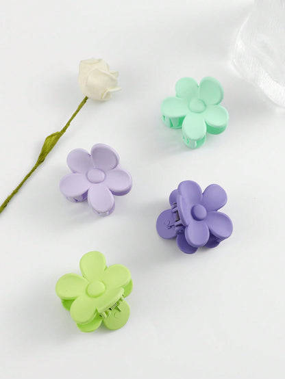 4pcs Women's Small Flower Shaped Hair Clips