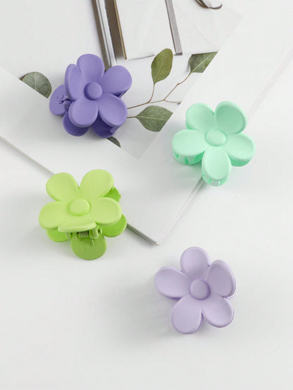 4pcs Women's Small Flower Shaped Hair Clips