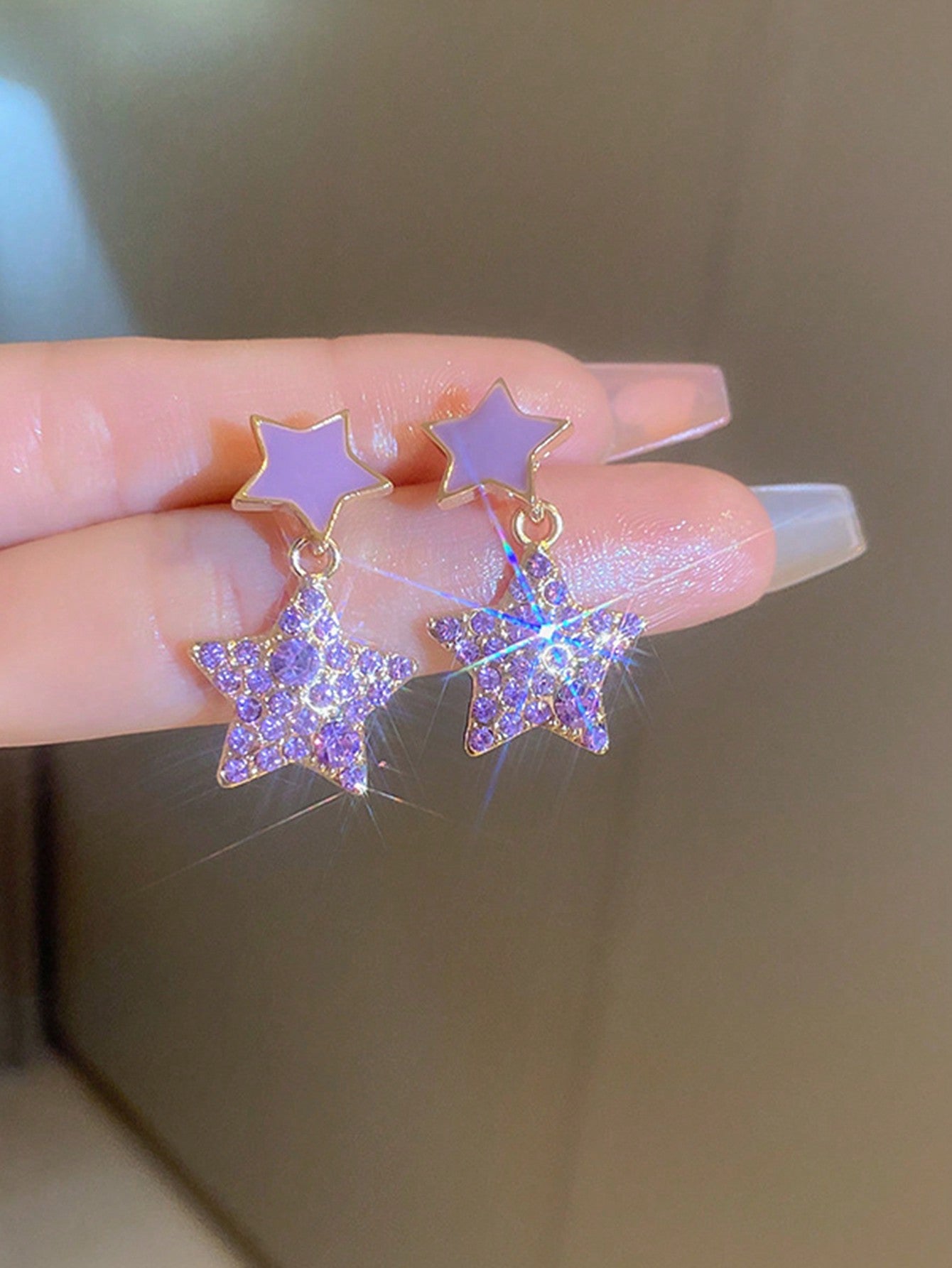 Rhinestone Geo Decor Earrings