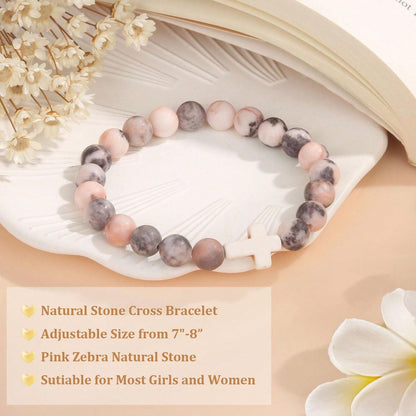 Christian-Inspired Natural Stone Bracelet