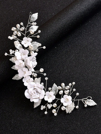 Blooms of Elegance: Flower Headband for Bride