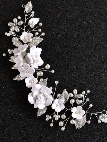 Blooms of Elegance: Flower Headband for Bride