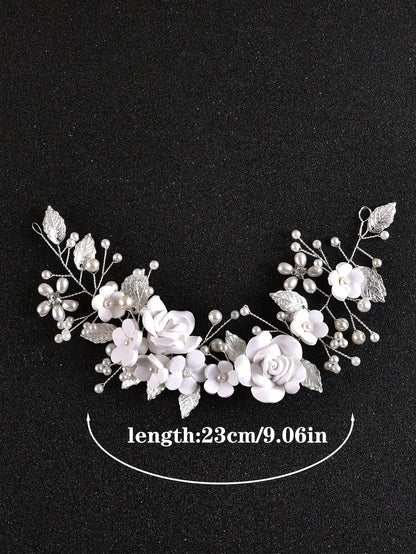 Blooms of Elegance: Flower Headband for Bride