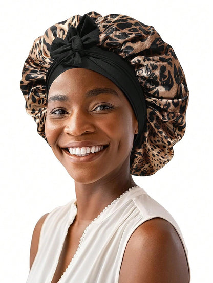 Adjustable Double Layer Silk Satin Hair Bonnet