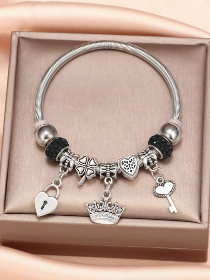 Key & Lock Charm Bangle