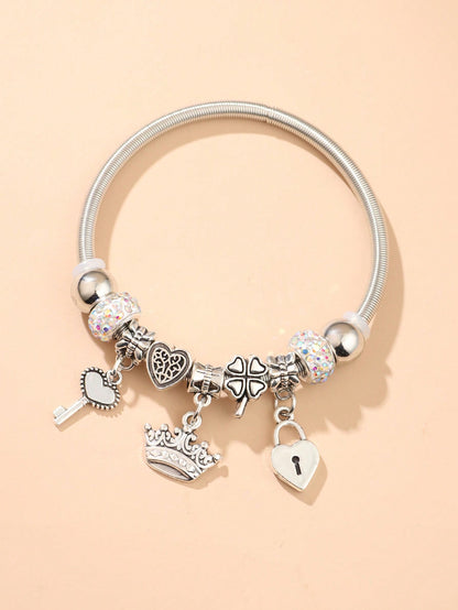 Key & Lock Charm Bangle