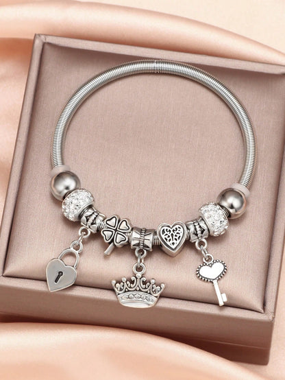 Key & Lock Charm Bangle