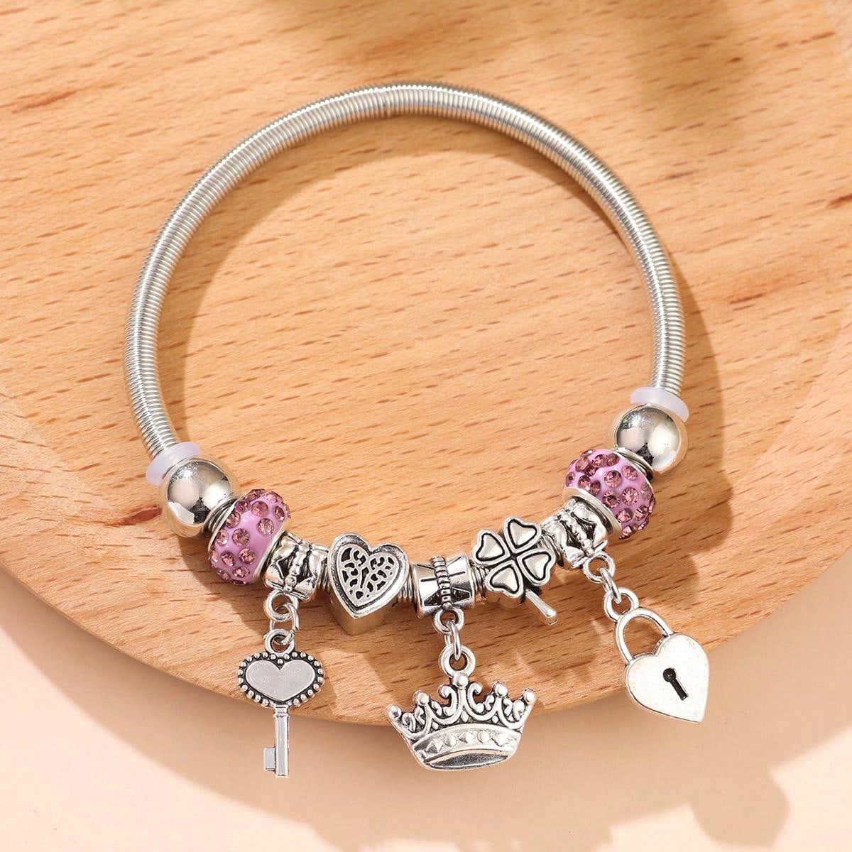 Key & Lock Charm Bangle