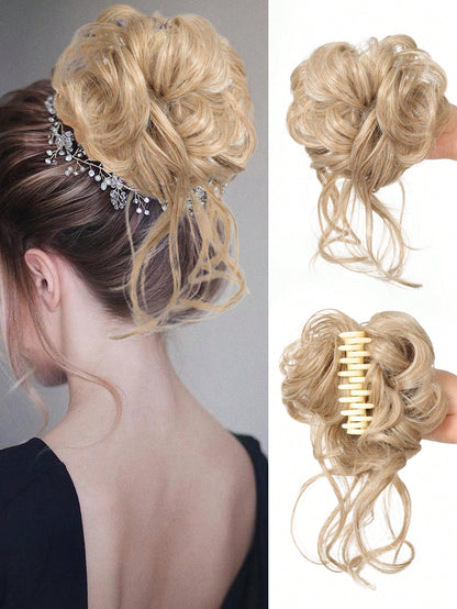 Wig Female Messy Hair Bun Hair Accessories Wave Curl Synthetic Hair Bun Clip