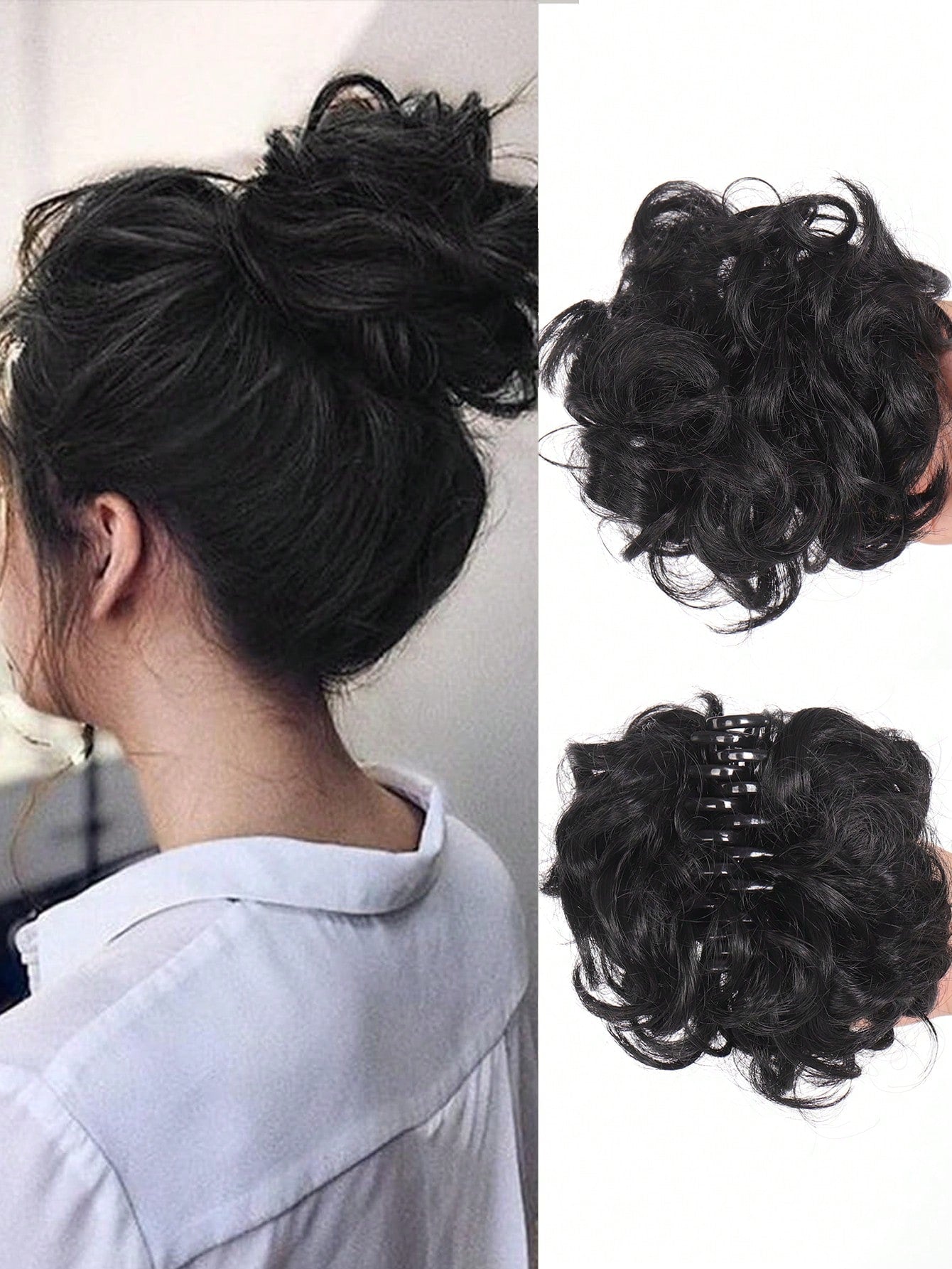 Synthetic Chignon Messy Bun Claw Clip Hair Piece