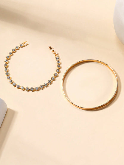 2pcs Minimalist & Delicate Layered Bracelets