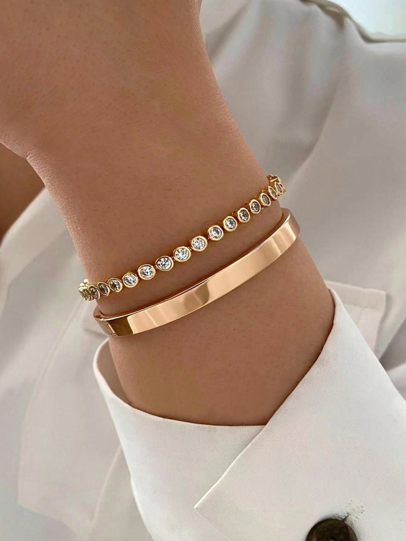 2pcs Minimalist & Delicate Layered Bracelets