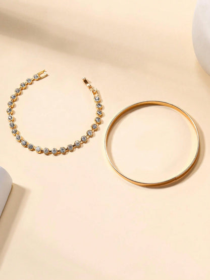 2pcs Minimalist & Delicate Layered Bracelets