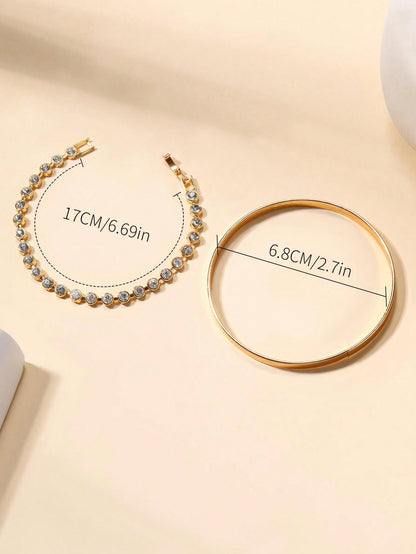 2pcs Minimalist & Delicate Layered Bracelets