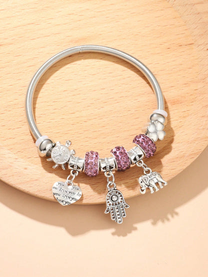 Key & Lock Charm Bangle