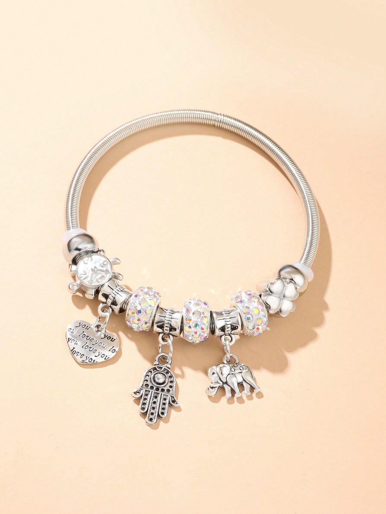 Key & Lock Charm Bangle