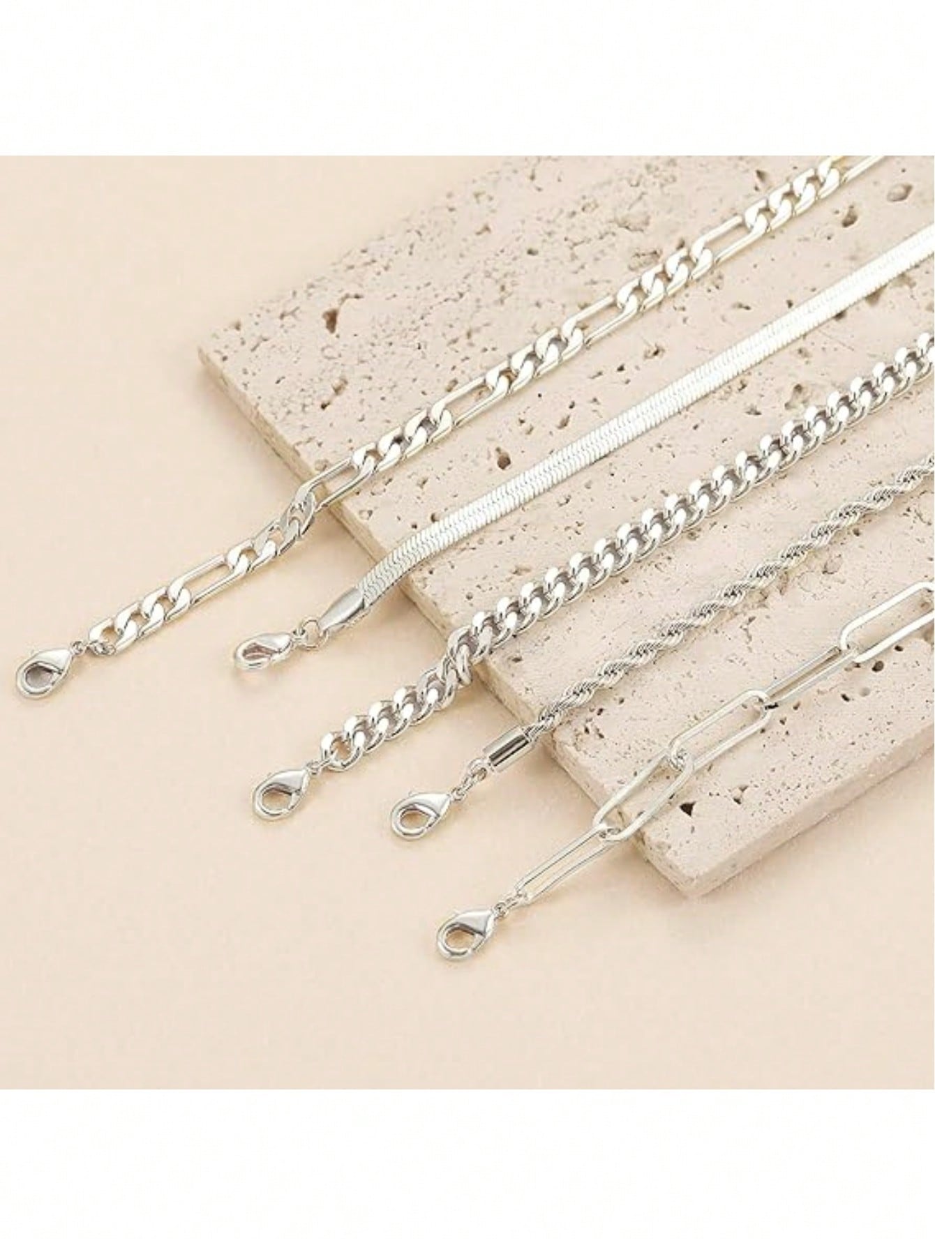 5pcs New Arrivals Fashionable Stainless Steel Water-proof Bracelets