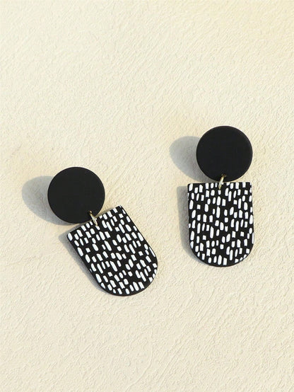 Graphic Geometric Drop Earrings