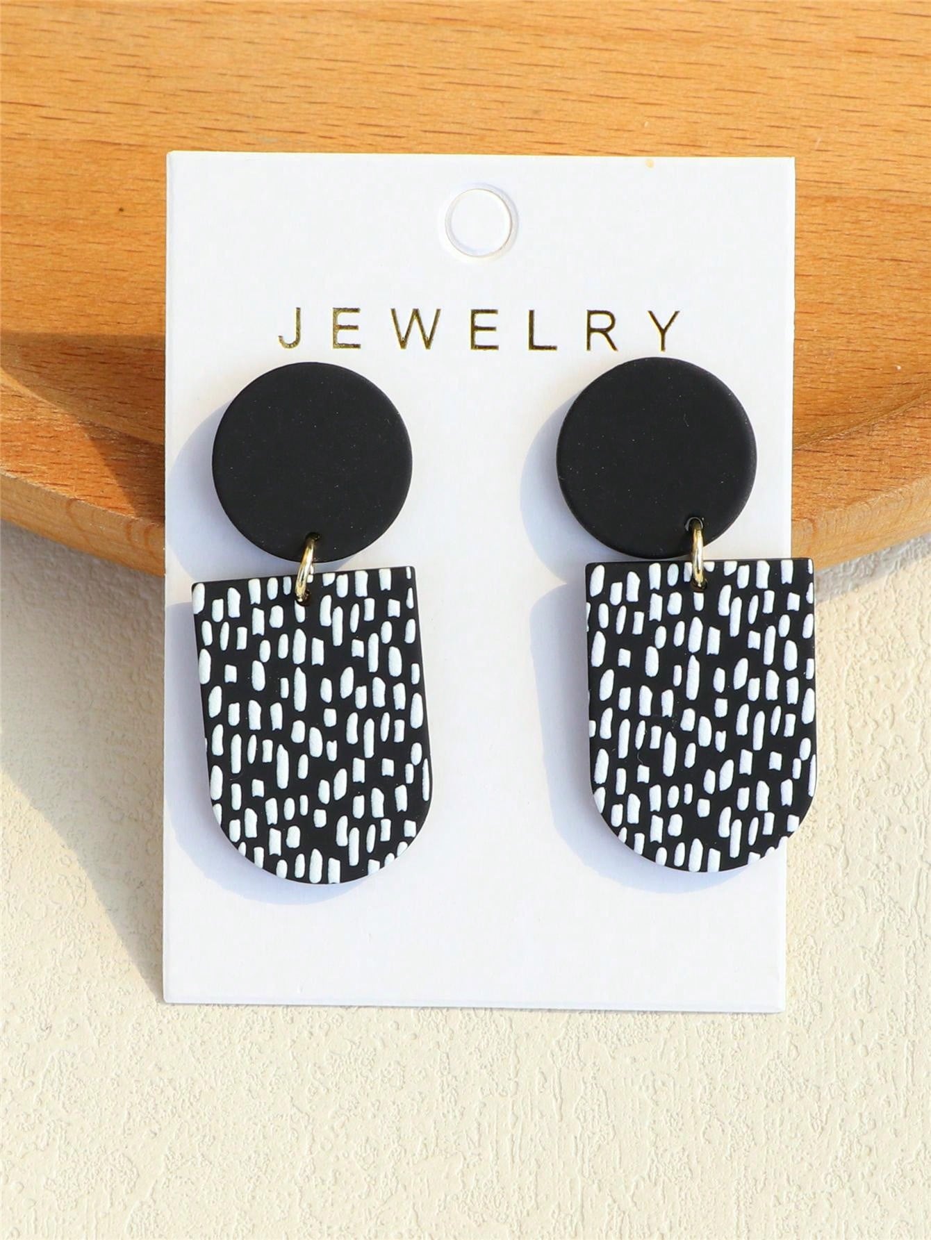 Graphic Geometric Drop Earrings