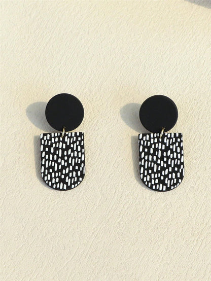 Graphic Geometric Drop Earrings