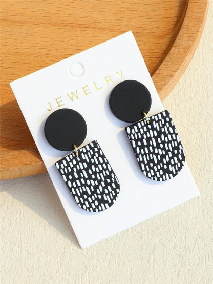 Graphic Geometric Drop Earrings